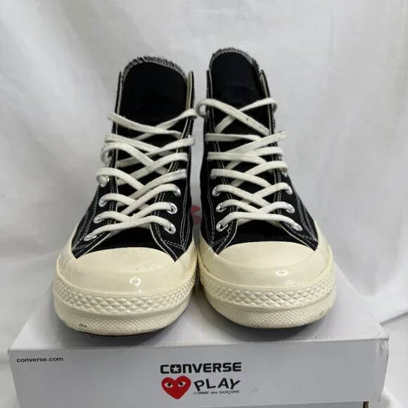 Converse x Comme des Garçons PLAY Chuck Taylor All Star High Top Black SZ 11 - Picture 4 of 12